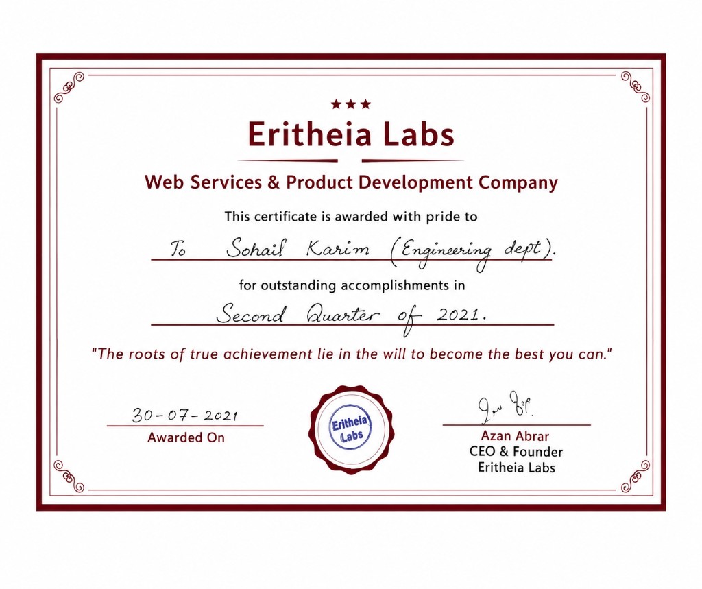 Outstanding Accomplishments — Q2 2021